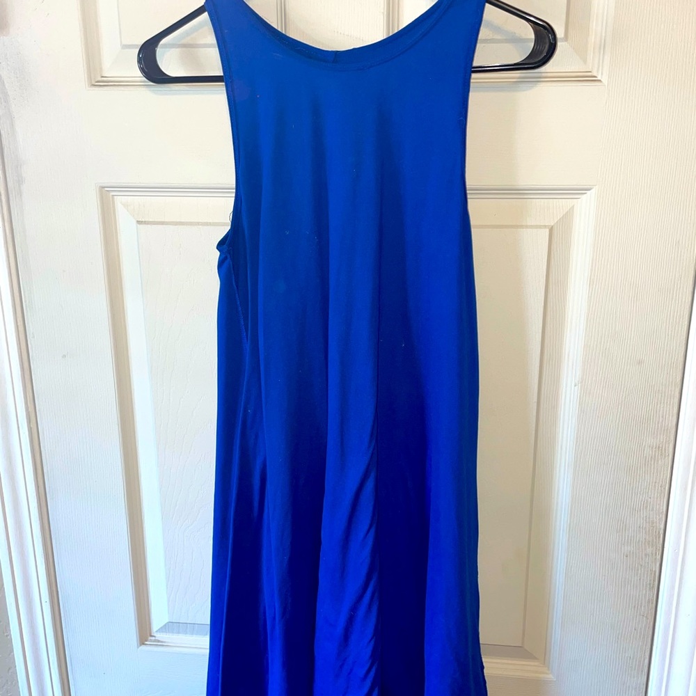 Blue High Neck Mini Dress - Size Med - Derek Heart